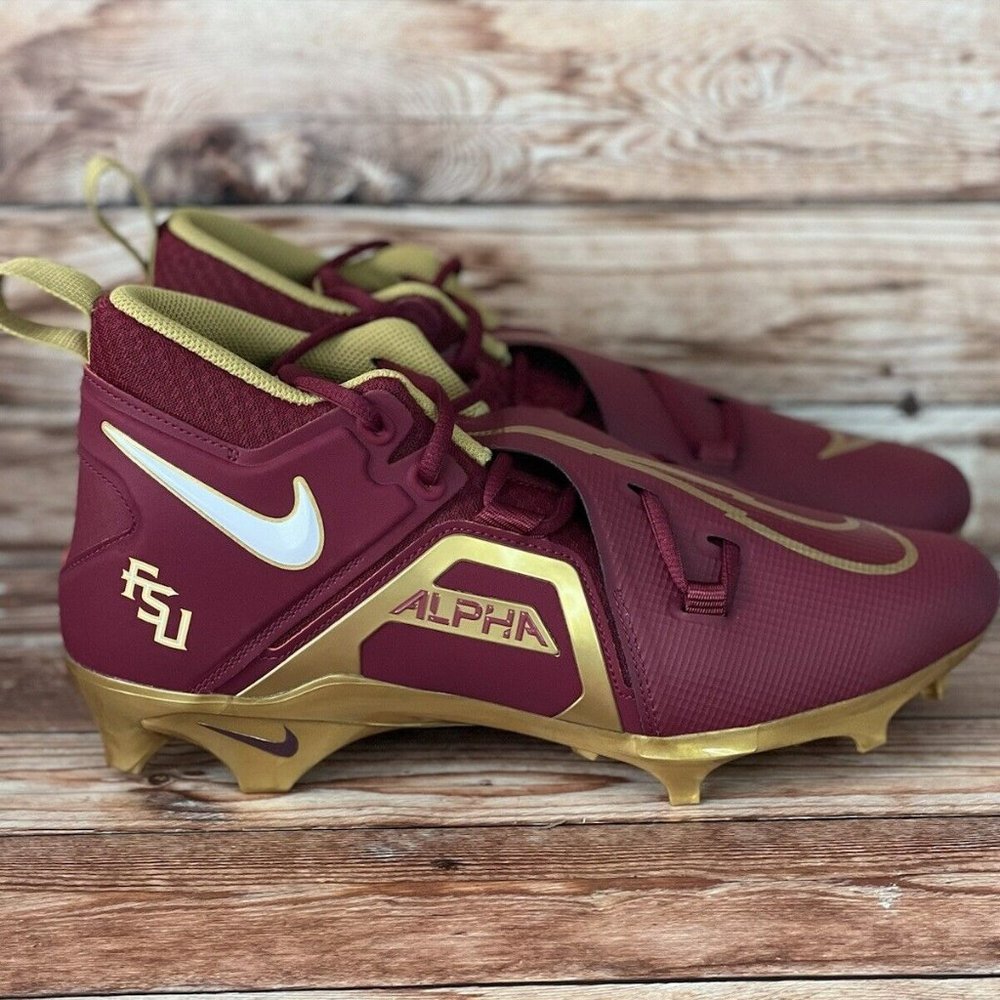 Nike Alpha Menace Pro 3 Florida State Football Cleat Sizes W DH3358-600 PE